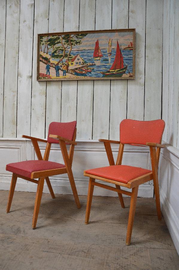 2 fauteuils vintage FAE412