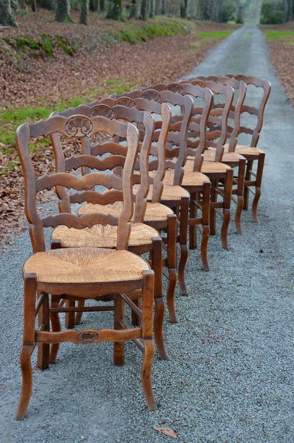 seire de 8 chaises paillees neo rustique FAE501