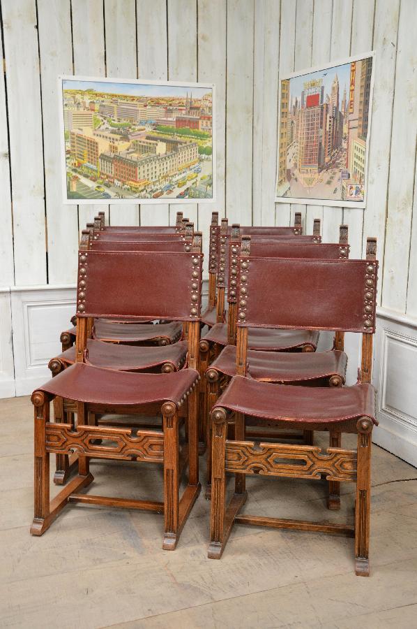 serie de 8 chaises de style renaissance espagnol FAE378