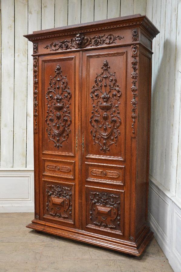 walnut armoire renaissance style FAE523