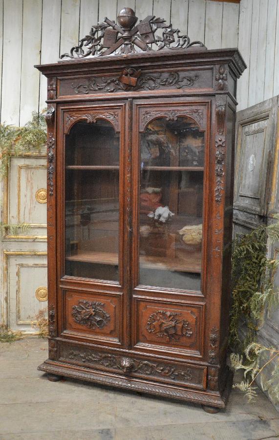 oak bookcase renaissance style FAE550