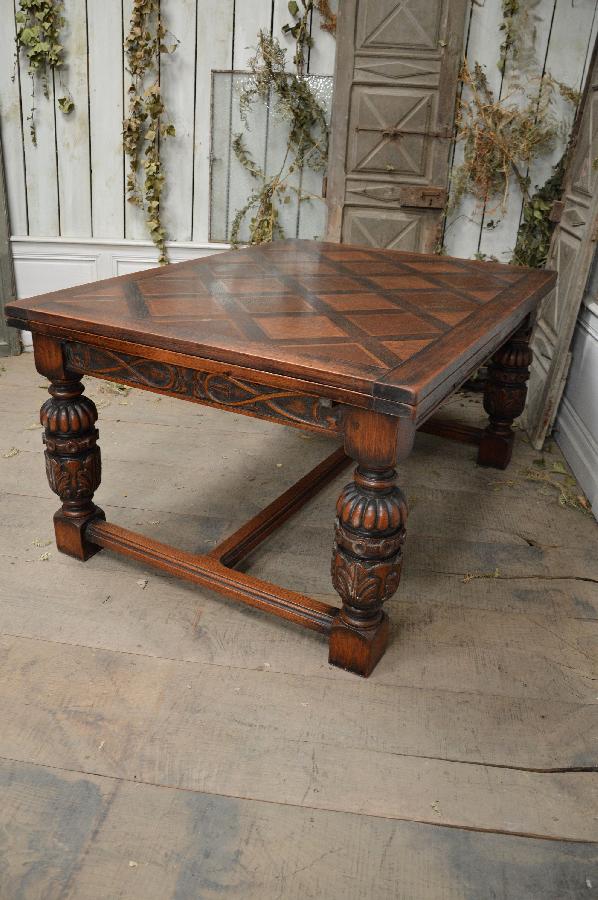 oak dining renaissance style with 2 extensions FAE572