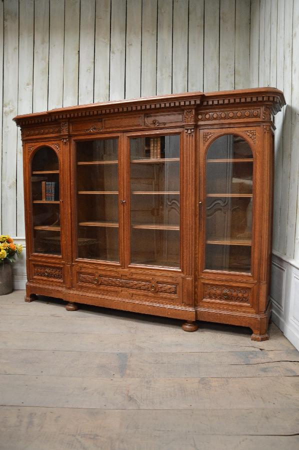 oak bookcase with four doors FAE473