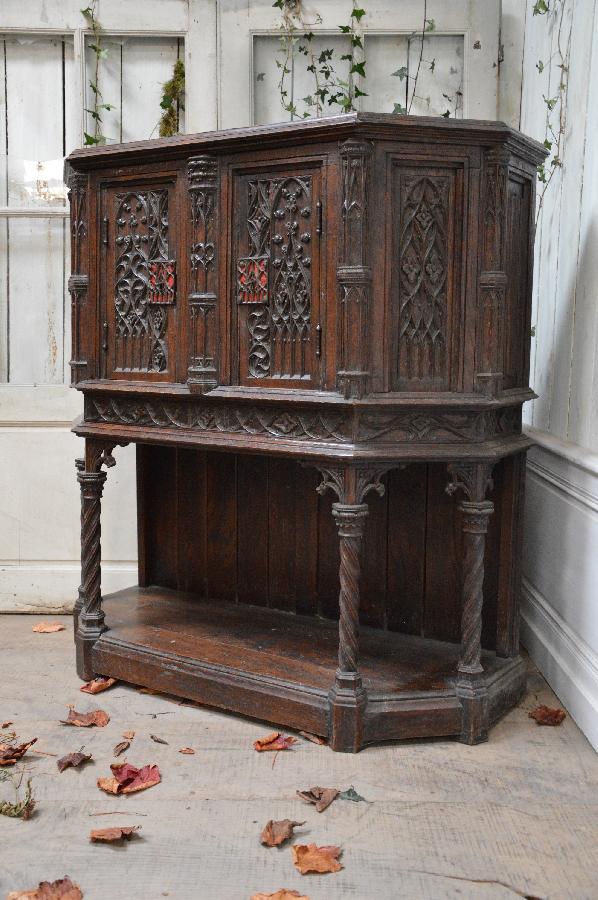 oak gothic cabinet FAE408